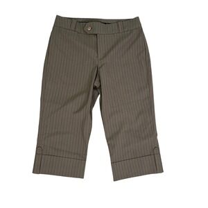Gloria Vanderbilt Capri Pants Size 8 Pinstripe Cropped Career Casual